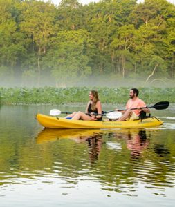 Two people kayaking