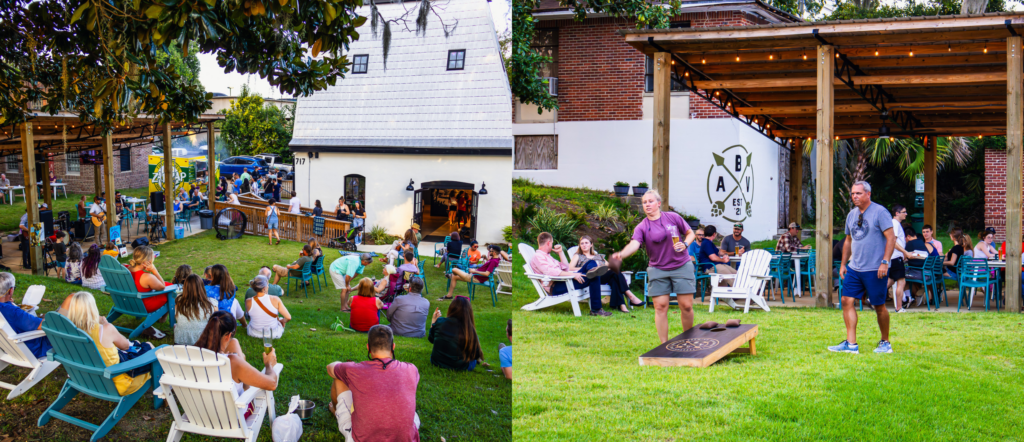 amicus brewery outdoor beer garden and taproom