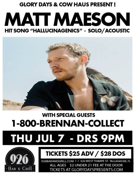 Matt Maeson (solo acoustic) with 1-800-brennan-collect