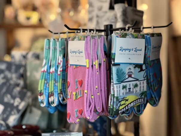 divvy up socks in visitor center gift shop
