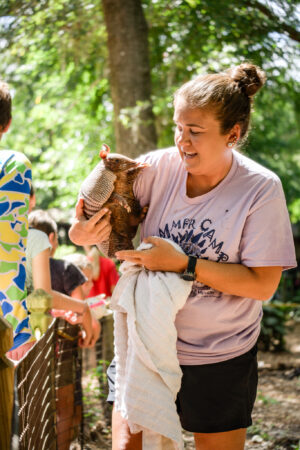 Chip, the armadillo from the Tallahassee Museum