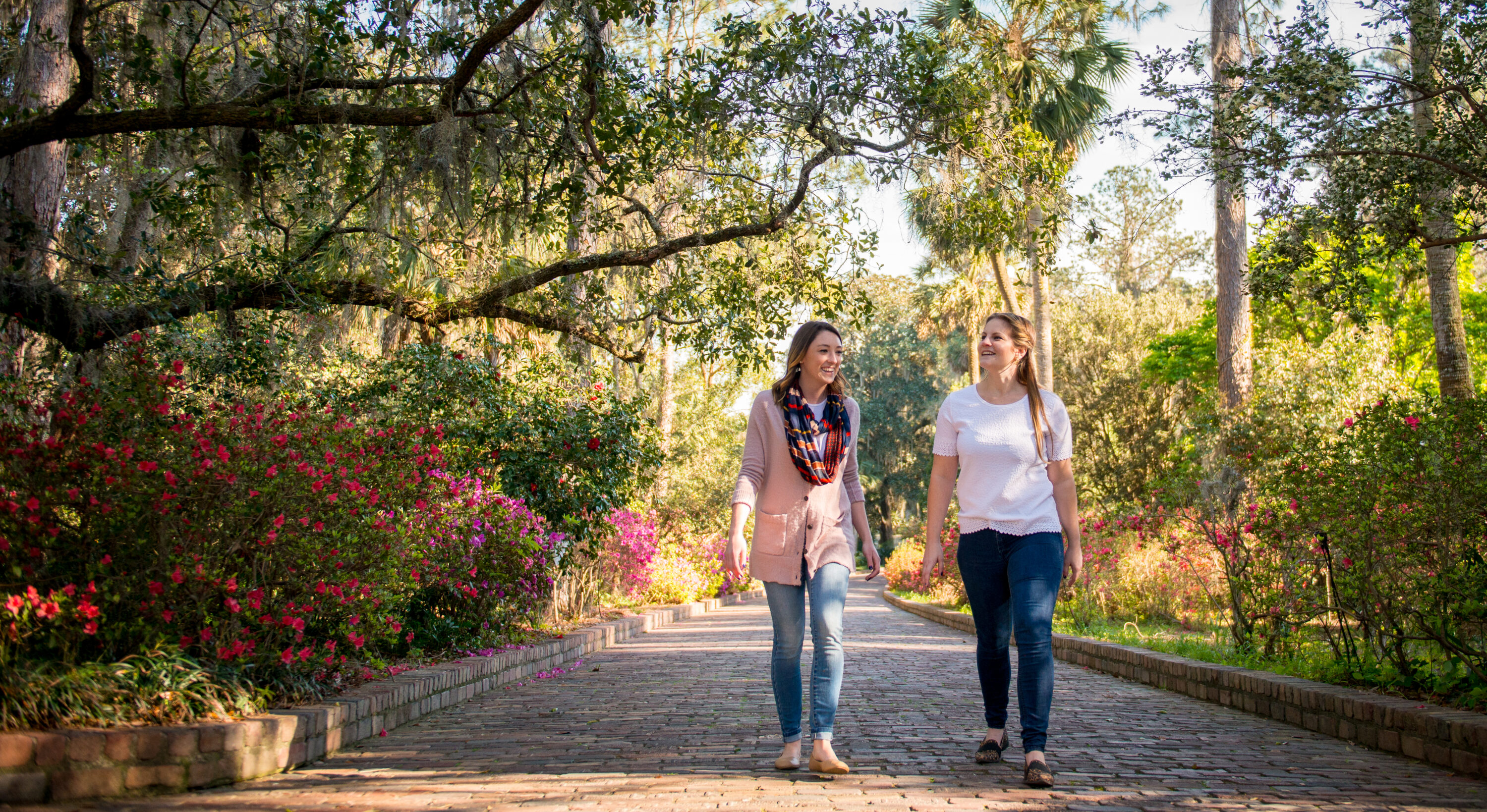 Visitors viewing Maclay Gardens spring blooms