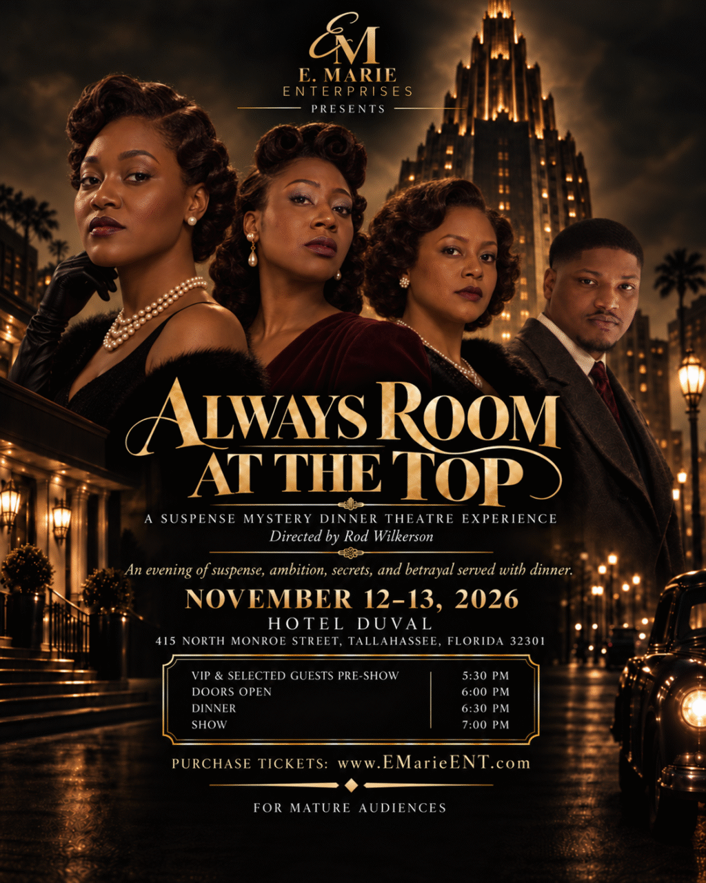 E. Marie Dinner & Show Presents Always Room at the Top